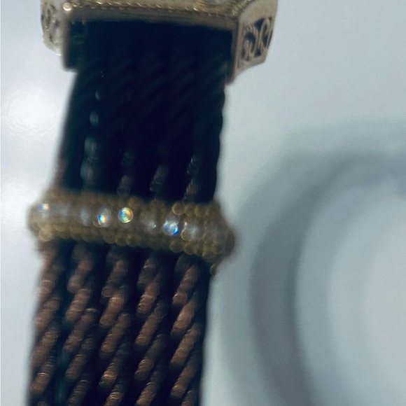 Charriol Celtique 5 Row Nautical Cable Bracelet 18k yellow gold cut diamonds - Picture 7 of 7